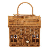 House Shaped Basket with Door, Comfortable to Carry Resists Moisture, Mold, Fading, and Cracking for Picnic, Gift, Home Decor