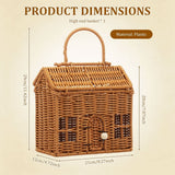 House Shaped Basket with Door, Comfortable to Carry Resists Moisture, Mold, Fading, and Cracking for Picnic, Gift, Home Decor