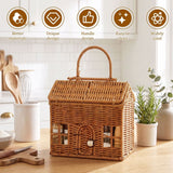 House Shaped Basket with Door, Comfortable to Carry Resists Moisture, Mold, Fading, and Cracking for Picnic, Gift, Home Decor