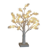 Lighted Birch Tree 18 Inch - LED Fairy Light Spirit Tree with Green Leaves for Indoor Decor, USB/Battery Powered with Timer, Magical Tabletop Lamp for Christmas, Wedding, Office & Home Decorations