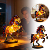Handcrafted Sunflower Highland Cow Lamp, Stained Glass Highland Cow Night Lamp, 3D Animal Night Light for Home, Office, Bedroom, Living Room Desk Decor (Yellow)