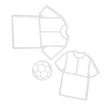 4-Piece Sports Cookie Cutters Set Football Fondant Mold White for Party Cake Decorating