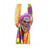 5.6 Ft Halloween Hanging Animated Talking & Shaking Scary Clown with Chain, Touch Activated for Decor