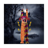 5.6 Ft Halloween Hanging Animated Talking & Shaking Scary Clown with Chain, Touch Activated for Decor