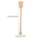 12Pcs Wooden Honey Mixing Sticks Khaki Portable Honey Stirring Rods for Coffee Tea and Dessert