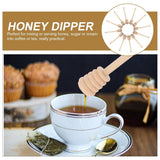 12Pcs Wooden Honey Mixing Sticks Khaki Portable Honey Stirring Rods for Coffee Tea and Dessert
