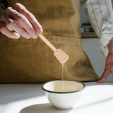 12Pcs Wooden Honey Mixing Sticks Khaki Portable Honey Stirring Rods for Coffee Tea and Dessert