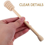 12Pcs Wooden Honey Mixing Sticks Khaki Portable Honey Stirring Rods for Coffee Tea and Dessert