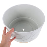 White Plastic Flower Pot with Luxury Texture for Orchid and Succulent Planters