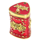Red Toothpick Holder Jar with Embossed Floral Design, Decorative and Practical for Home, Kitchen, and Restaurant Use