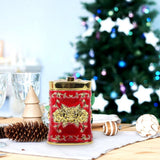 Red Toothpick Holder Jar with Embossed Floral Design, Decorative and Practical for Home, Kitchen, and Restaurant Use