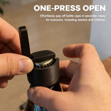 One Button Automatic Bottle Opener with Press Down Mechanism, Labor Saving Beer Bottle Opener for Seniors, Portable Bar Tool for Home Kitchen and Parties