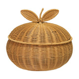 Rattan Bread Basket with Lid, Handwoven Household Basket Boxes, Multi-Purpose Decorative Storage Basket for Sundries Holiday Gift Packaging