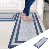 Kitchen Mats, Cushioned Anti Fatigue Kitchen Mat for Floor, Non Slip Waterproof Kitchen Rug Set, 1/2 Inch Thick Comfort Anti Fatigue Mat for Kitchen Sink Office Laundry, Blue