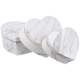 3Pcs White Heart Shaped Candy Box Storage Container with Durable Paper Material
