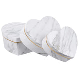 3Pcs White Heart Shaped Candy Box Storage Container with Durable Paper Material