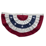 Red White Blue Patriotic Bunting, 36" x 18" 4th of July Decorations Bunting Banner Half Fan Flag for Independence Day Memorial Day Outdoor Home Door Yard Decor