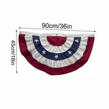 Red White Blue Patriotic Bunting, 36" x 18" 4th of July Decorations Bunting Banner Half Fan Flag for Independence Day Memorial Day Outdoor Home Door Yard Decor