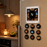 Magnetic Fridge Vinyl Music Box, Magnetic Fridge Music Player with NFC Music Discs, Rotating Mini Record Player with LED Night Light, Refrigerator Magnet Decor for Kitchen Home Office