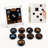 Magnetic Fridge Vinyl Music Box, Magnetic Fridge Music Player with NFC Music Discs, Rotating Mini Record Player with LED Night Light, Refrigerator Magnet Decor for Kitchen Home Office