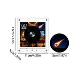 Magnetic Fridge Vinyl Music Box, Magnetic Fridge Music Player with NFC Music Discs, Rotating Mini Record Player with LED Night Light, Refrigerator Magnet Decor for Kitchen Home Office