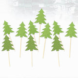 10pcs Christmas Tree Cake Picks, Green Dessert Toppers