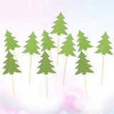 10pcs Christmas Tree Cake Picks, Green Dessert Toppers