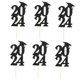 Graduation Party Supplies Cake Picks Gold 6Pcs