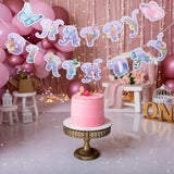 2pcs Butterfly Birthday Happy Birthday Bunting Banner Garden Butterfly Banner Kids Birthday Banner for Birthday Celebrations Party Favors