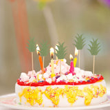 48-Piece Pineapple Leaf Cake Toppers for Pool Party, Scenic Tropical Decorations, Size 1