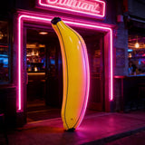 Event & Party Prop - Large Inflatable Banana for Tropical Beach Theme Celebrations and Standee for Entertainment Venues