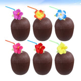 Hawaiian Coconut Cups Tropical Flavor PP 6pcs for Party Hosts