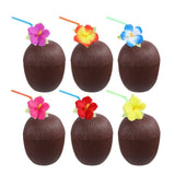 Hawaiian Coconut Cups Tropical Flavor PP 6pcs for Party Hosts