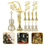Musical Instrument Christmas Tree Ornament Plastic 15Pcs 5.9x2in