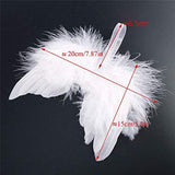 10Pcs Angel White Feather Wing Christmas Tree Decor Hanging Ornament Wedding Prop (White, 20 * 15cm/7.9 * 5.9inch)
