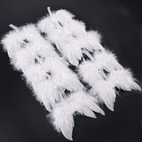 10Pcs Angel White Feather Wing Christmas Tree Decor Hanging Ornament Wedding Prop (White, 20 * 15cm/7.9 * 5.9inch)