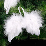 10Pcs Angel White Feather Wing Christmas Tree Decor Hanging Ornament Wedding Prop (White, 20 * 15cm/7.9 * 5.9inch)