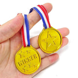 Plastic Award Medals for Kids, Gold Medals with Neck Ribbons Achievement Awards for Children's Competitions Sports Events Games Spelling Bees & Parties