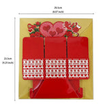 1Pcs Valentines Day Card with Envelopes and Note Tag,Romantic 3D Happy Valentines Day Card Box,Romantic Valentine Gift for Wedding Happy Anniversary Wife Girlfriend Husband Partner Couple(Red)