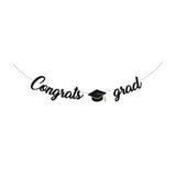 Graduation Banners Party Decorations, Black Glitter We are So Proud of You Graduation Banners Garland for Congratulation Graduations Party Supplies