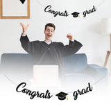 Graduation Banners Party Decorations, Black Glitter We are So Proud of You Graduation Banners Garland for Congratulation Graduations Party Supplies