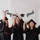 Graduation Banners Party Decorations, Black Glitter We are So Proud of You Graduation Banners Garland for Congratulation Graduations Party Supplies