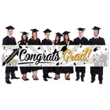 Congrats Grad Banner Graduation Decoration Yard Sign Class of 2024 Photo Booth Backdrop College Graduation Party Supplies 19" x 118