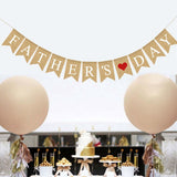 Father's Day Banner Linen Hanging Khaki with Red Heart and Special Letters Decoration