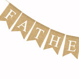 Father's Day Banner Linen Hanging Khaki with Red Heart and Special Letters Decoration