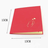 3D Greeting Card Red Heart for Festivals and Special Occasions