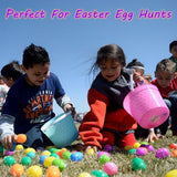 Plastic Easter Eggs Bulk,50Pcs Plastic Fillable Easter Eggs,2.4" Colorful Bright Easter Eggs for Easter Hunt,Easter Basket Stuffers Fillers