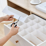 5pcs Drawer Divider Organizers, White DIY Plastic Grid,Plastic Adjustable Drawer Dividers,Household Storage Makeup Socks Underwear