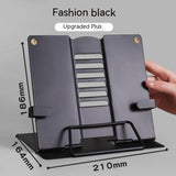 Desk Book Stand Document Holder Heavy Duty Metal Reading Stand Black for Book Magazine Menu Music Score Speech Draft
