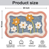 Bath Mat Bathroom Rugs 24" x 16"- Cute Little Flowers Bath Mats Fluffy Bath Rug Non Slip Water Aabsorbent Small Bathroom Rug Decor